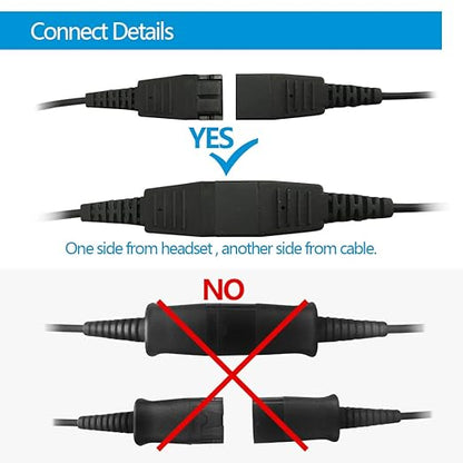 VT QD-3.5mm Cable Compatible with Jabra-QD headsets for Mobile Pones Computer Tablet Voip Phones (GN-QD)
