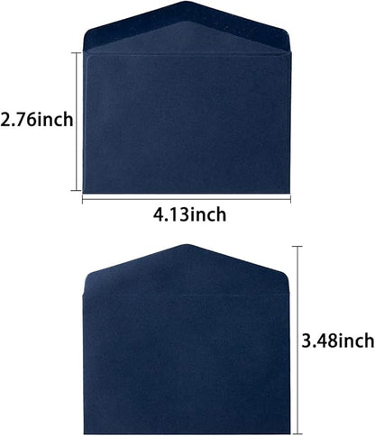 120 Pack Mini Envelopes Small Envelopes Self-Adhesive Kraft Paper Tiny Pockets for Business Cards Christmas Holiday Small Gift Cards Invitations Cards(4.13"×2.76") (Navy Blue)