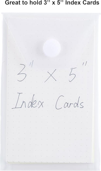 3’’ x 5’’ Vertical Plastic Envelopes Hook Loop Closure Coupon Receipt Sticker Holder 30 Pack