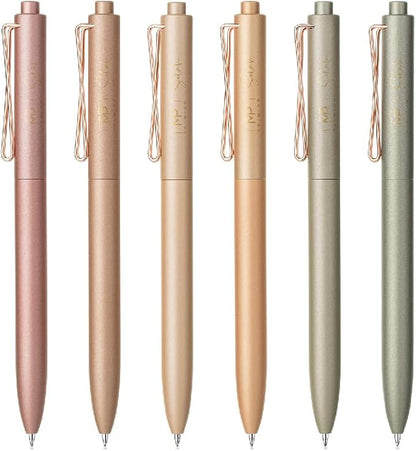 Mr. Pen- Retractable Gel Pens, 6Pack, Black Ink Gel Pens Fine Point, Metallic Earth Color Barrels, Retractable Pens, Gel Ink Pens, Aesthetic Pens for Journaling Fine Tip Pens