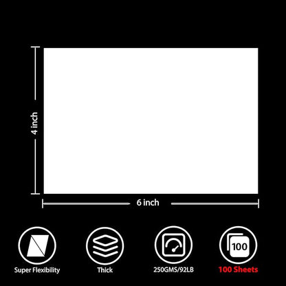 100 Sheets Cardstock 4”x 6”,Blank Card Stock 92lb/250gsm, Thick Heavy CardStock Printer Paper for Wedding Invitation, Greeting Cards Making, Postcards, Photos