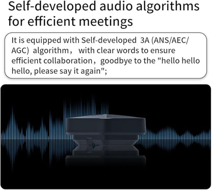 BMC10 Speakerphone • Conference Speaker with Microphone • 360°Voice Pickup • 5 POE Cascades • Advanced Noise Reduction • USB-C Plug & Play • Compatible with Zoom,MS Team,Skype