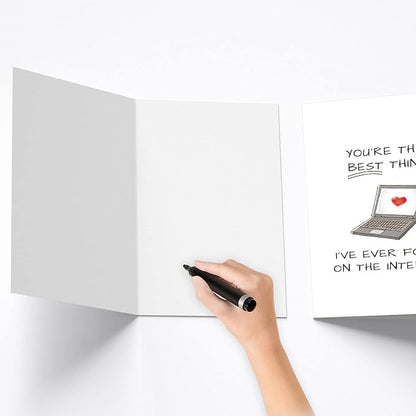 Funny Anniversary Card for Him, Romantic Online Dating Greeting Card, Online Valentines Day Card, Best Thing I've Found on the Internet