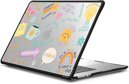 CASETiFY Impact MacBook Air 15" (2023/2024) Case [Enhanced Protective Corner Design/Ventilation Cutouts/Anti-Slip Grip] - Keep Growing - Clear Black
