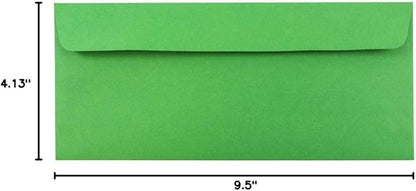 JAM PAPER #10 Business Colored Envelopes with Peel and Seal Closure - 4 1/8 x 9 1/2 - Green Recycled - 100/Pack