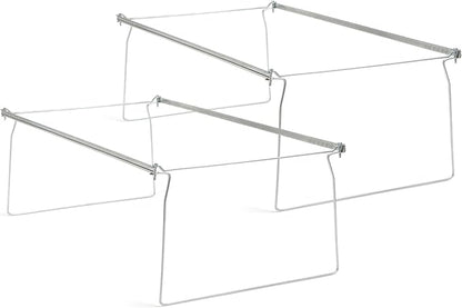 Smead Steel Hanging File Folder Frames, 2 Count, Gray, Adjustable Depth 23" to 27", Legal Size (64873)