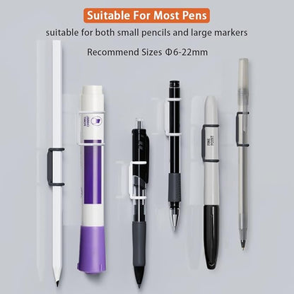 12 Pack Magnetic Pen Holder for Refrigerator, Silicone Magnetic Pencil Holder for Locker, Magnetic Dry Erase Marker Holder for Whiteboard, Desk, Clipboard (6 colour)