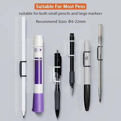 12 Pack Magnetic Pencil Holder Silicone Magnetic Pen Holder for Refrigerator, Magnetic Dry Erase Marker Holder for Whiteboard, Desk, Clipboard, Locker Accessories (4back+4grey+4white)