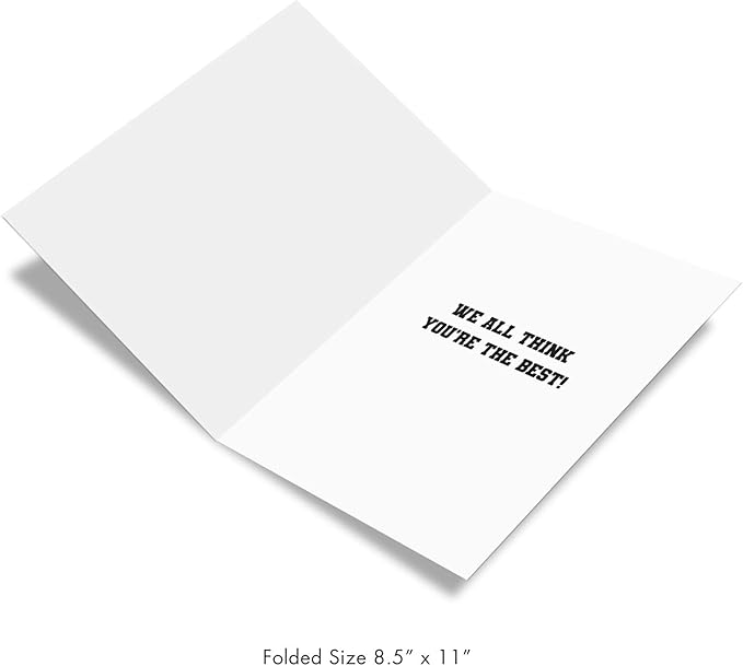 NobleWorks - 1 Jumbo School Coach Teacher Thank You Greeting Card From US with Envelope (8.5 x 11 Inch) Teams Sports and Student Athlete Gratitude Appreciation Notecard - Baseball Mitt J3124TYG-US