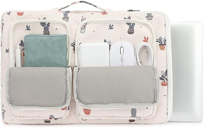canvaslife 360° Protective Laptop Sleeve Case Bag with 4 Pockets for MacBook Pro 16 inch and 15 inch-15.6 inch Laptop (Small potted)