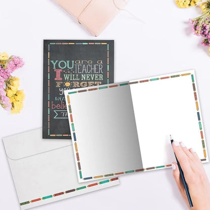 Tree-Free Greetings Teacher Appreciation Cards - Artful Designs - 2 Cards + Matching Envelopes - Made in USA - 100% Recycled Paper - 5"x7" - Lighthearted, For Teacher, Teacher Thanks (GT64454)