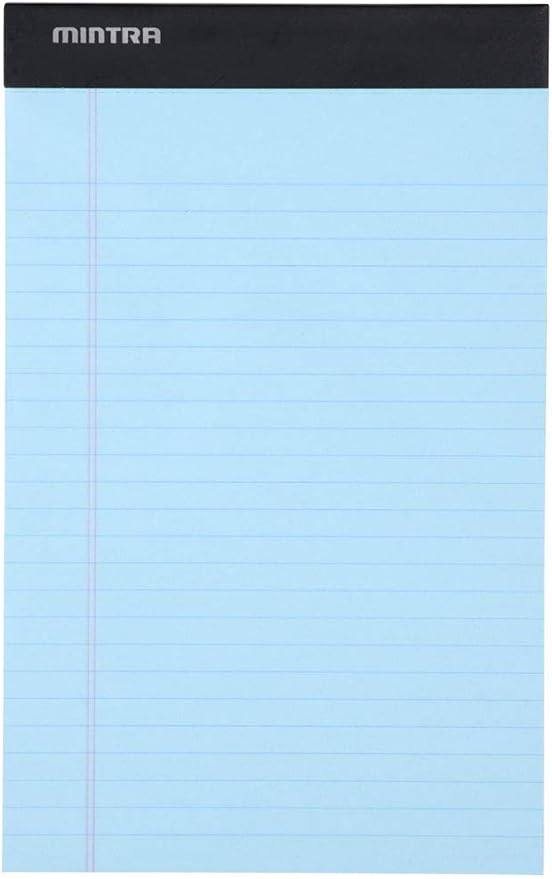 Mintra Office Legal Pads, ((Basic 6pk - (Pastel Set #2), 5in x 8in, Narrow Ruled)), Narrow Ruled, 50 Sheets per Notepad, Micro perforated Writing Pad, Notebook Paper for School, College, Office, Work