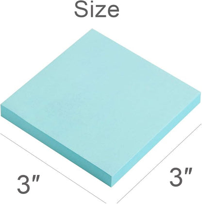 Vanpad Sticky Notes 3x3 Inches,Light Blue Self-Stick Pads, Easy to Post for Home, Office, Notebook, 8 Pads/Pack