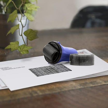 Guard Your ID Wide Advanced Roller 2.0 Identity Theft Prevention Security Stamp Blue