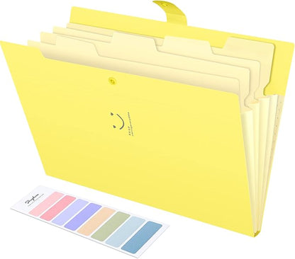 SKYDUE Folder, Accordion Document Organizer, Letter A4 Paper Expanding File Folder Pockets (1, Banana)