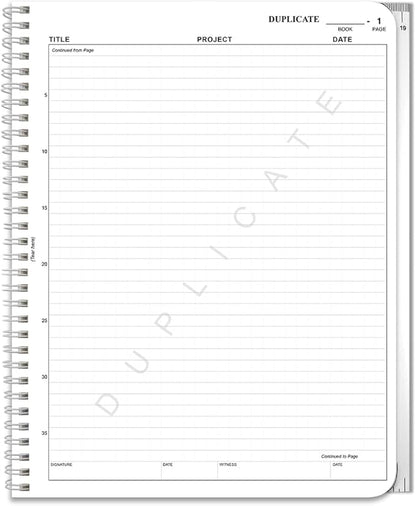 BookFactory Carbonless Lab Notebook (Scientific Grid Format) - Contains Carbon Copies 8.5" x 11", 75 Sets of Pages, 150 Sheets Total - Duplicator [Wire-O Bound] (LAB-075-WTG-D)