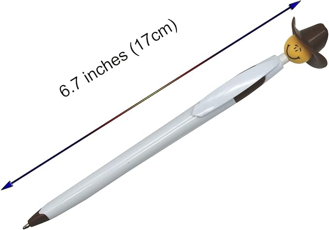 14PCS Fun Cowboy Pens Cowboy Hat Pen Novelty Retractable Ballpoint Pens For Adults School Home Office Stationery Store