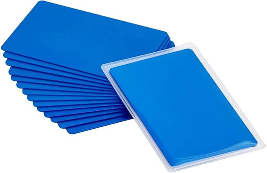 Thick Blue Aluminum Metal Business Cards Anodized Aluminum 86 X 54 X 0.8mm 15 pcs Include Protector Sleeves(Frosted)