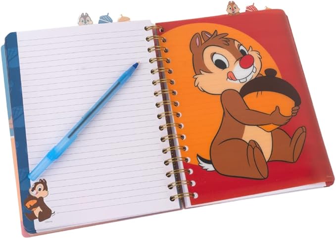 Innovative Designs Disney Chip and Dale Tab Journal Notebook, Spiral Bound, 144 Lined Pages, 8 x 7