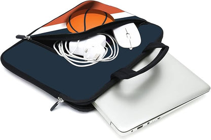 11.6" 12.2 inches Laptop Sleeve Chromebook Case Ultrabook Case Notebook Sleeve Tablet Case Neoprene Handle Sleeve for Men Women, Two Pockets Fit Apple MacBook Air Samsung Acer HP(Basketball)