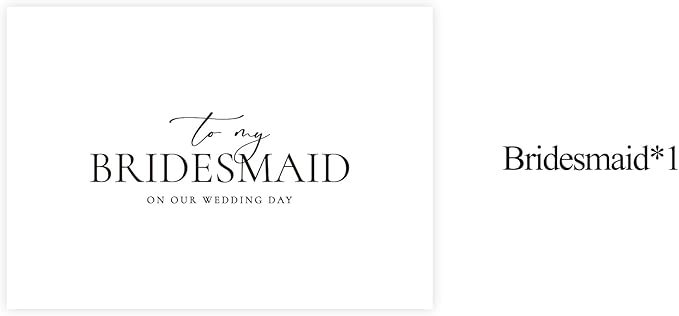 LADY&HOME To My Bridesmaid On My Wedding Day Card,Bridesmaid Thank You Card Wedding Day Bridesmaid Proposal (Black Foil,Bridesmaid)