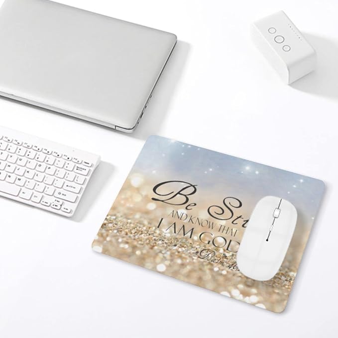 Mouse Pad, Christian Bible Verses Mouse Pad, Square Waterproof Mouse Pad Non-Slip Rubber Base MousePads for Office Laptop, 9.5"x7.9"x0.12" Inch(Be Still)