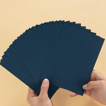 100 Pack Thick Paper Cardstock Blank Heavy Cards Stock for Invitations, Greeting Cards Making, Postcards, Photos, 250GSM Thick Paper (Navy Blue, 4x6 inches)