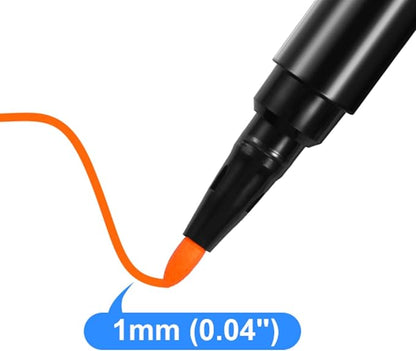 24 Liquid Chalk Markers 12 Colors for Acrylic Calendar Planning Boards Glass Dry Erase Board Whiteboard Wet Erase Markers for Window Mirror, 1mm Fine Points, for Glass Window Halloween Painting