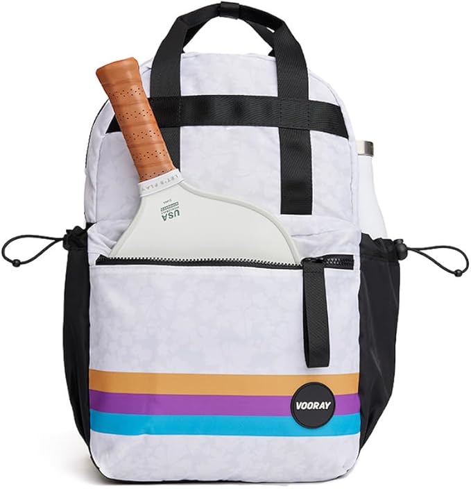 VOORAY 19L Katie Backpack – Large Travel Backpack, Gym & Sports Backpack Wild Desert, White Floral Retro Stripe