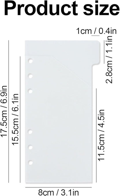 A6 Binder Pockets with No Zipper, Koqye Blue 10 Pcs Plastic Zipless Budget Envelopes, Two Pockets Frosted Cash Envelopes Money Bag for Budgeting, Cash Stuffing (Clear with tabs)