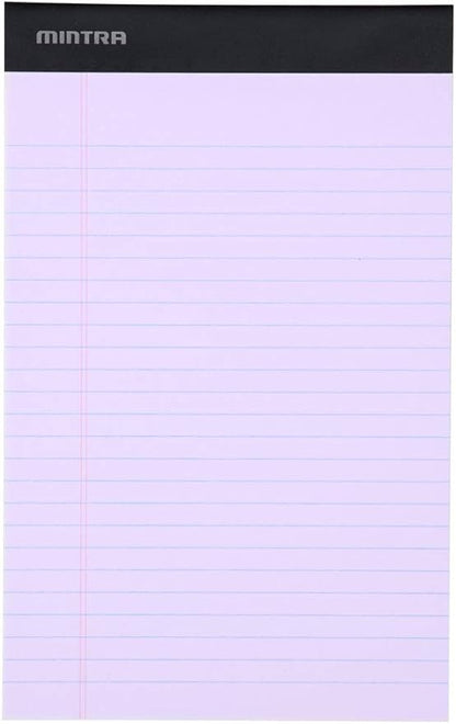 Mintra Office Legal Pads, ((Basic 6pk - (Pastel Set #2), 5in x 8in, Narrow Ruled)), Narrow Ruled, 50 Sheets per Notepad, Micro perforated Writing Pad, Notebook Paper for School, College, Office, Work
