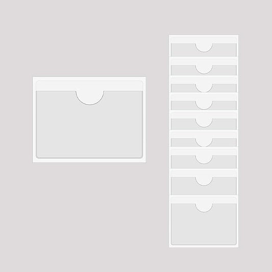Adhesive Clear Pockets,Self Adhesive Clear Label Pockets Adhesive Card Folder Plastic Pockets Holders Sleeves for Index Cards Planners Cabinet Shelves Photo Cd,10Pieces(220x150mm)