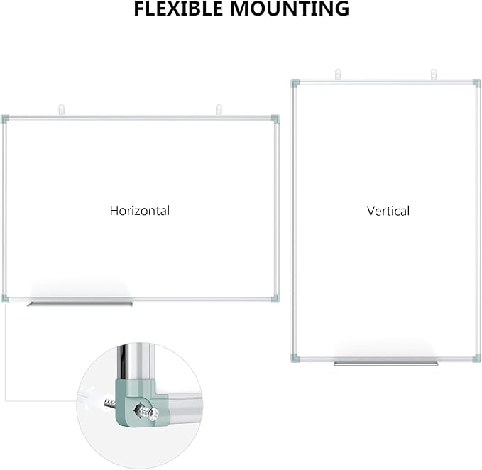 Lockways Magnetic Dry Erase Board, 36 x 24 Inch Magnetic Whiteboard White Board, 1 Dry Erase Markers, 2 Magnets for School, Home, Office