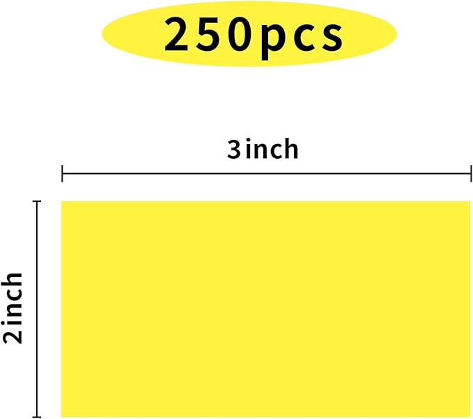 Colored Labels Stickers 2 X 3 Inch, Removable Rectangular Moving Labels, Large Color Coding Labels Moving Stickers- 250 Labels/Yellow