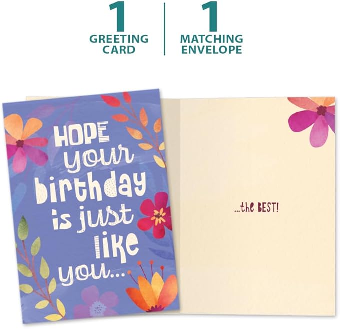 Tree-Free Greetings - Birthday Card - Artful Designs - 1 Card + Matching Envelope - Made in USA - 100% Recycled Paper - 5 x 7 - The Best (GO61207)