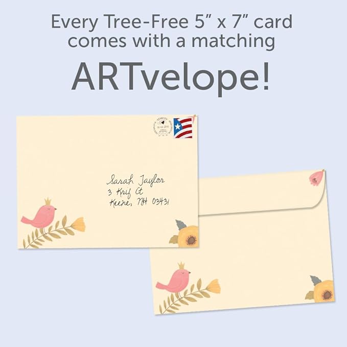 Tree-Free Greetings - Birthday Card - Artful Designs - 1 Card + Matching Envelope - Made in USA - 100% Recycled Paper - 5 x 7 - Smell the Flowers (GO61214)