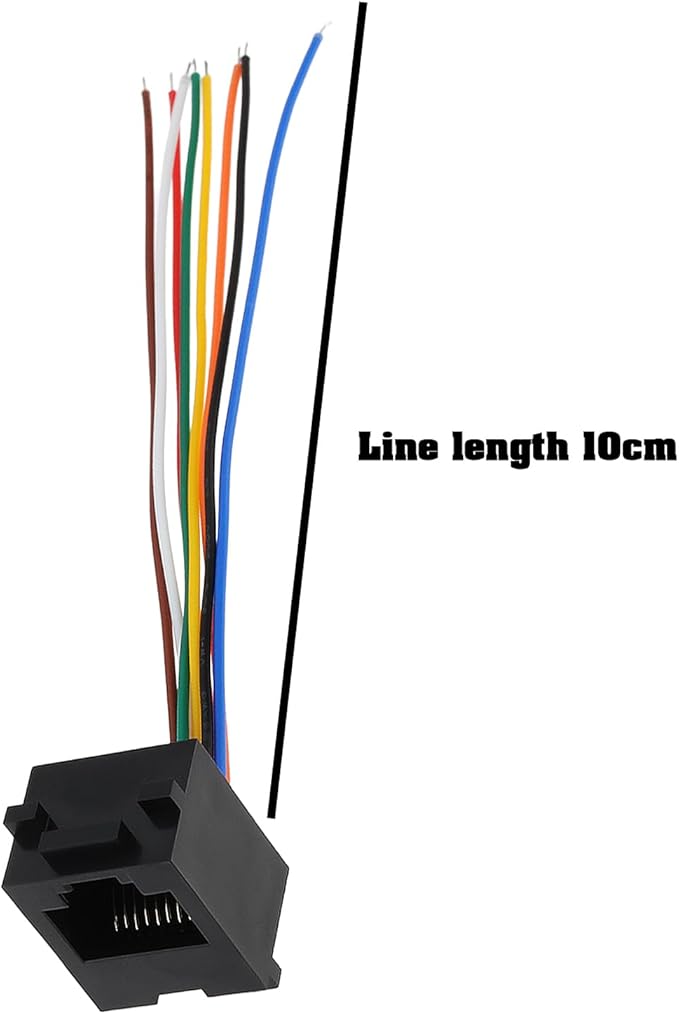 ECSiNG 5Pcs RJ45 Telephone Adapter Wire Cord 8P8C RJ45 Socket Wired Suitable for Telephone Fax Machine Intercom Doorbell Video Doorbell 10cm