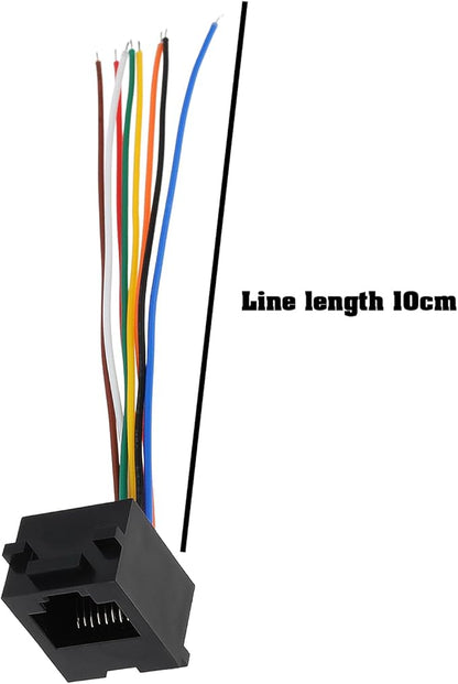 ECSiNG 5Pcs RJ45 Telephone Adapter Wire Cord 8P8C RJ45 Socket Wired Suitable for Telephone Fax Machine Intercom Doorbell Video Doorbell 10cm