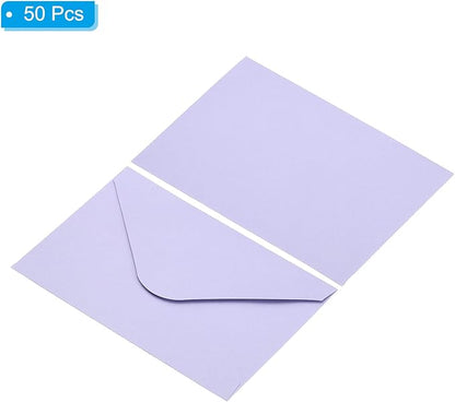 PATIKIL Mini Envelopes, 50 Pack Gift Cards Business Cards Envelope for Greeting Weddings, Lavender