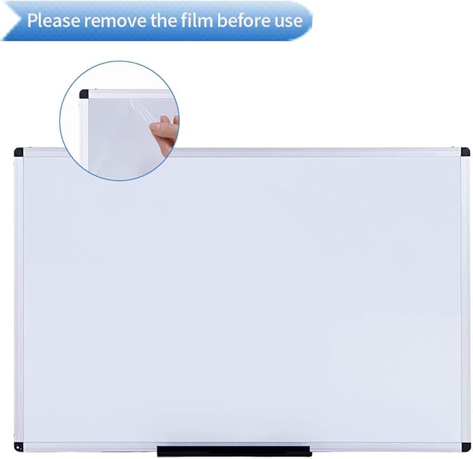 VIZ-PRO Magnetic Dry Erase Board, 48 X 24 Inches, Silver Aluminium Frame