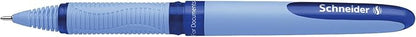 Schneider One Hybrid N Rollerball Pen, 0.5 mm Hybrid Needle Tip, Light Blue Barrel, Blue Ink, Box of 10 Pens (183503)