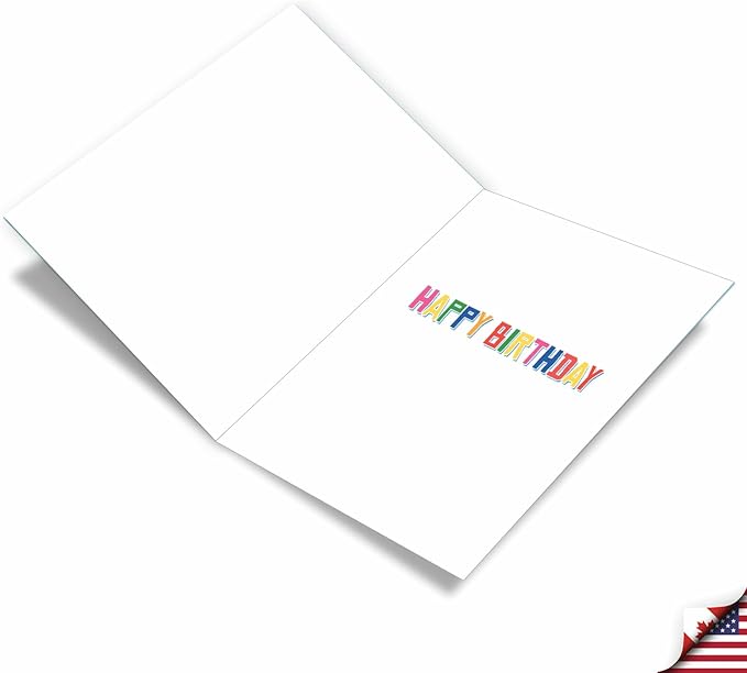 The Best Card Company - 1 Large Birthday Card with Envelope (8.5 x 11 Inch) - Fun Celebration Card for Birthdays - Rainbow Cakes J6565FBDG