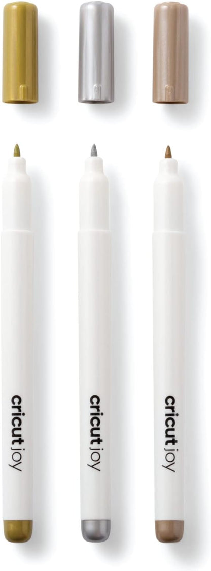 Cricut Joy Permanent Metallic Markers 1.0 mm, Gold/Silver/Copper (3 ct), Multicolor