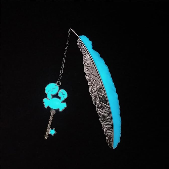 Zodiac Feather Bookmark Gifts for Women Men, Cool Metal Bookmark Glow in The Dark Cancer Bookmark, Luminous Star Sign Constellation Horoscope Bookmark Gifts