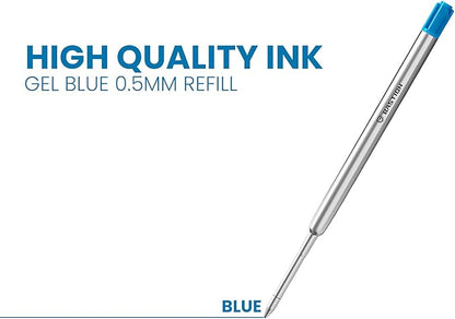 BASTION® Premium Pen Refill, Deeply Pigmented Ink for All Bastion Bolt Action Luxury Pens, Standard Ink Refill with 0.55mm Fine Tip - Blue Gel, 1 PC