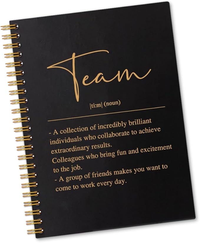Team Definition 160 Blank Pages Spiral Notebook, Team Notebooks for Employees, Team Gifts for Staff, Teamwork Gifts for Coworkers, Team Member Gifts for Colleagues, Employee Appreciation Gifts