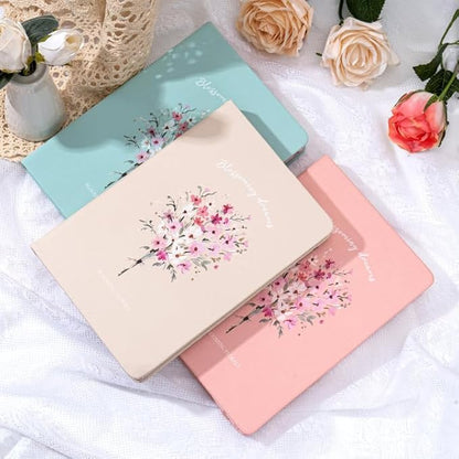 Lined Journal Notebook for Women 320 Pages Thick Floral Diary A5 Aesthetic Hardcover Journaling Notebooks for Writing with Gift Box, 5.7 x 8.3 In, Yellow