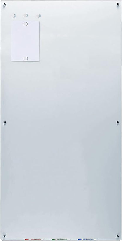 Audio-Visual Direct Magnetic White Glass Dry-Erase Board Set - 6' x 3' - Includes Magnets, Hardware & Marker Tray