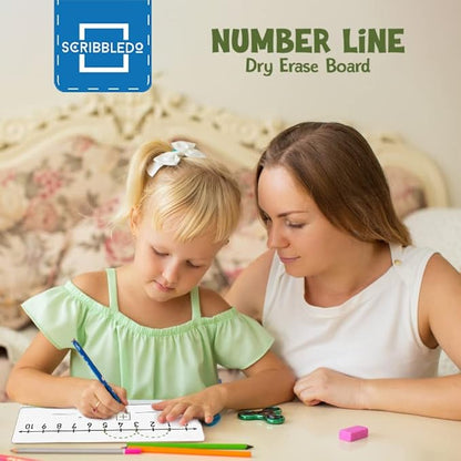 2 Pack Dry Erase Number Line Board 4”x12” Inch Lapboard Double Sided White Board Featuring 0-10 Number Line On One Side 0-20 On The Other for Students Desk