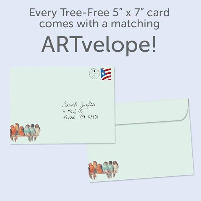 Tree-Free Greetings - Birthday Card - Artful Designs - 1 Card + Matching Envelope - Made in USA - 100% Recycled Paper - 5 x 7 - Overcrowded with Joy (VO69645)